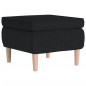 vidaXL Taburete con patas de madera tapizado tejido negro vidaXL Taburete con patas de madera tapizado tejido negro