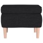 vidaXL Taburete con patas de madera tapizado tejido negro vidaXL Taburete con patas de madera tapizado tejido negro