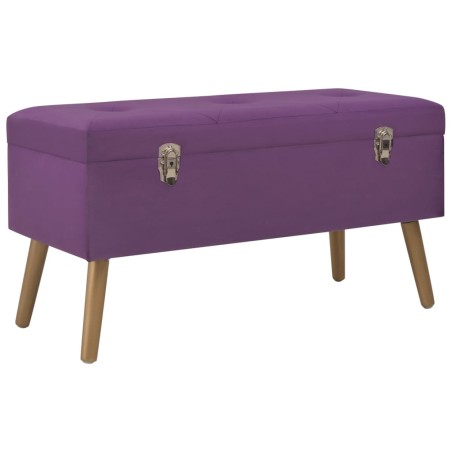 vidaXL Banco con compartimento de terciopelo morado 80 cm