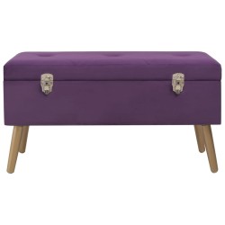 vidaXL Banco con compartimento de terciopelo morado 80 cm