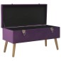 vidaXL Banco con compartimento de terciopelo morado 80 cm vidaXL Banco con compartimento de terciopelo morado 80 cm