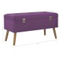 vidaXL Banco con compartimento de terciopelo morado 80 cm vidaXL Banco con compartimento de terciopelo morado 80 cm