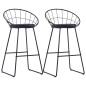 vidaXL Taburete de barra de cocina 2 unidades cuero sintético negro vidaXL Taburete de barra de cocina 2 unidades cuero sintético negro