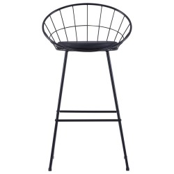 vidaXL Taburete de barra de cocina 2 unidades cuero sintético negro
