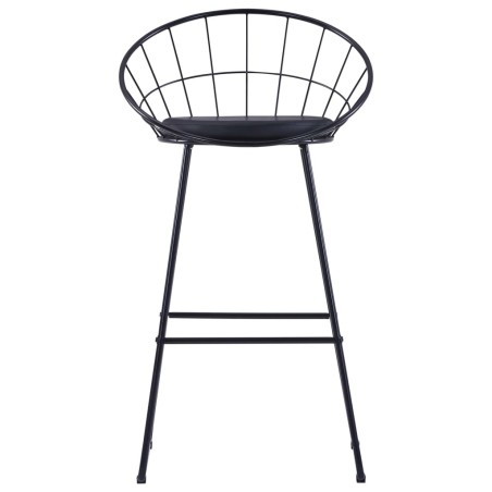 vidaXL Taburete de barra de cocina 2 unidades cuero sintético negro