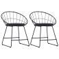 vidaXL Sillas de comedor asientos de cuero sintético 2 uds acero negro vidaXL Sillas de comedor asientos de cuero sintético 2 uds acero negro