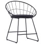 vidaXL Sillas de comedor asientos de cuero sintético 2 uds acero negro vidaXL Sillas de comedor asientos de cuero sintético 2 uds acero negro