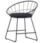 vidaXL Sillas de comedor asientos de cuero sintético 2 uds acero negro vidaXL Sillas de comedor asientos de cuero sintético 2 uds acero negro