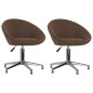 vidaXL Sillas de comedor giratorias 2 unidades tela marrón vidaXL Sillas de comedor giratorias 2 unidades tela marrón