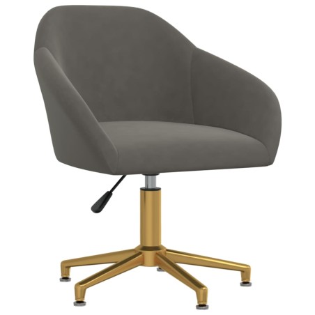 vidaXL Sillas de comedor giratorias 2 unidades terciopelo gris oscuro