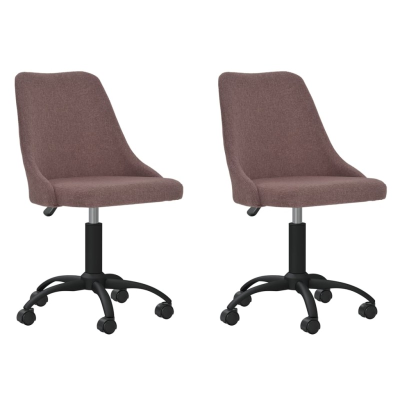 vidaXL Sillas de comedor giratorias 2 unidades tela marrón vidaXL Sillas de comedor giratorias 2 unidades tela marrón