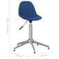 vidaXL Sillas de comedor giratorias 2 unidades tela azul