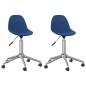 vidaXL Sillas de comedor giratorias 2 unidades tela azul vidaXL Sillas de comedor giratorias 2 unidades tela azul