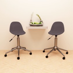 vidaXL Sillas de comedor giratorias 2 unidades tela gris taupe