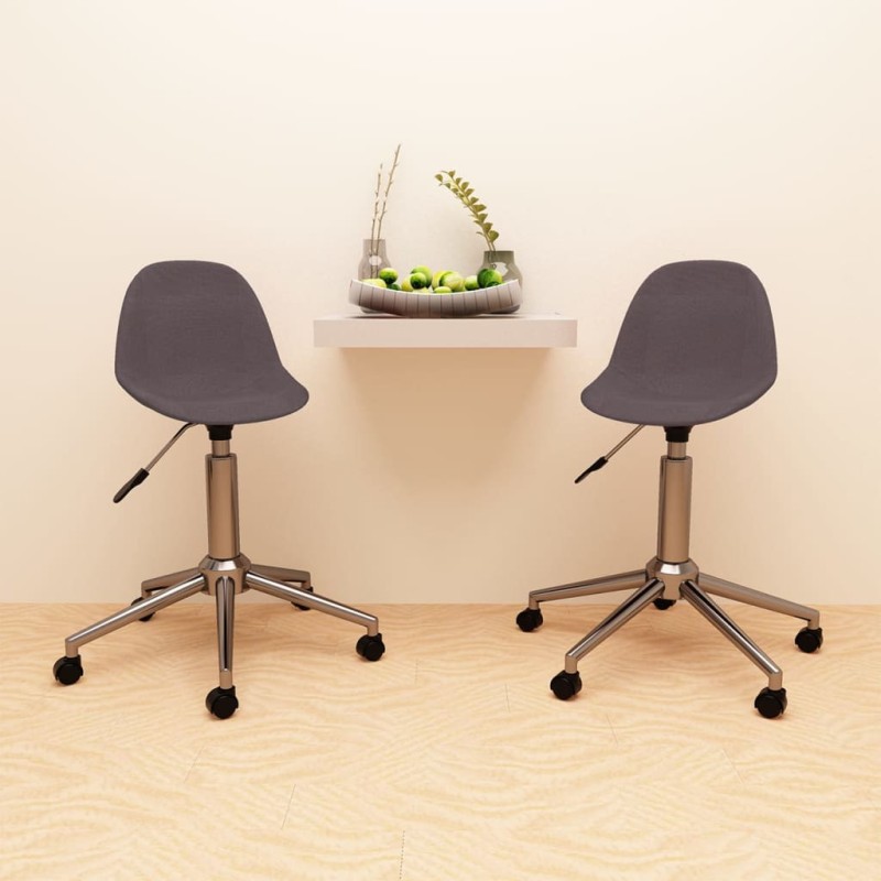vidaXL Sillas de comedor giratorias 2 unidades tela gris taupe vidaXL Sillas de comedor giratorias 2 unidades tela gris taupe