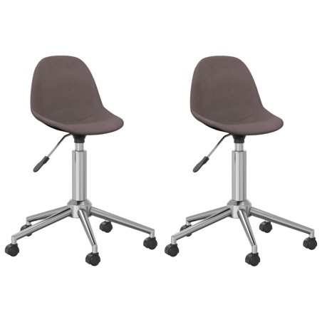 vidaXL Sillas de comedor giratorias 2 unidades tela gris taupe