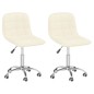 vidaXL Sillas de comedor giratorias 2 unidades tela color crema vidaXL Sillas de comedor giratorias 2 unidades tela color crema