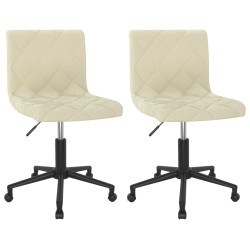 vidaXL Sillas de comedor giratorias 2 uds terciopelo crema