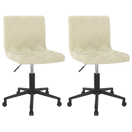 vidaXL Sillas de comedor giratorias 2 uds terciopelo crema