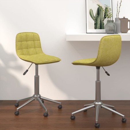 vidaXL Sillas de comedor giratorias 2 unidades tela verde