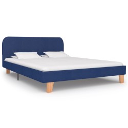 vidaXL Estructura de cama de tela azul 140x200 cm