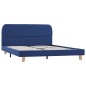vidaXL Estructura de cama de tela azul 140x200 cm