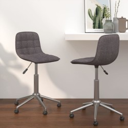 vidaXL Sillas de comedor giratorias 2 unidades tela gris taupé