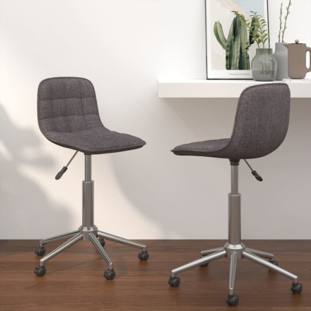 vidaXL Sillas de comedor giratorias 2 unidades tela gris taupé