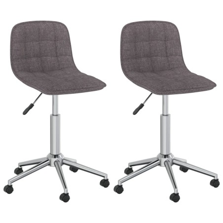 vidaXL Sillas de comedor giratorias 2 unidades tela gris taupé