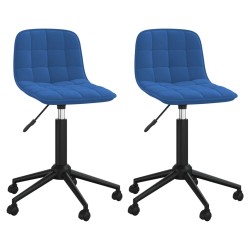 vidaXL Sillas de comedor giratorias 2 uds terciopelo azul