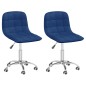 vidaXL Sillas de comedor giratorias 2 unidades tela azul vidaXL Sillas de comedor giratorias 2 unidades tela azul