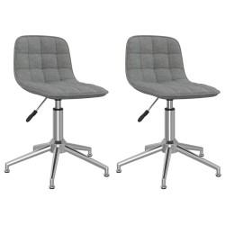 vidaXL Sillas de comedor giratorias 2 unidades tela gris claro