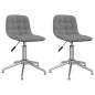 vidaXL Sillas de comedor giratorias 2 unidades tela gris claro vidaXL Sillas de comedor giratorias 2 unidades tela gris claro
