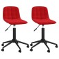 vidaXL Sillas de comedor giratorias 2 uds terciopelo rojo tinto