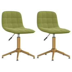vidaXL Sillas de comedor giratorias 2 unidades terciopelo verde claro