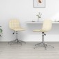vidaXL Sillas de comedor giratorias 2 unidades tela color crema vidaXL Sillas de comedor giratorias 2 unidades tela color crema