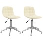 vidaXL Sillas de comedor giratorias 2 unidades tela color crema vidaXL Sillas de comedor giratorias 2 unidades tela color crema