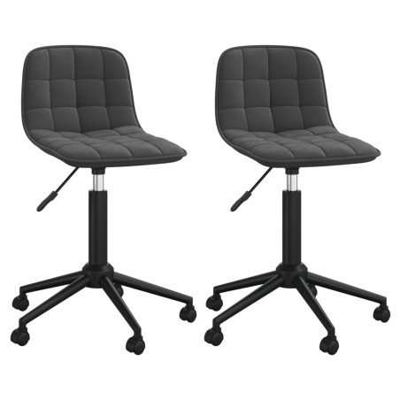 vidaXL Sillas de comedor giratorias 2 uds de terciopelo negro