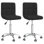 vidaXL Sillas de comedor giratorias 2 unidades tela negro vidaXL Sillas de comedor giratorias 2 unidades tela negro
