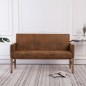 vidaXL Banco con reposabrazos piel de ante artificial marrón 140 cm vidaXL Banco con reposabrazos piel de ante artificial marrón 140 cm
