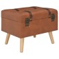 vidaXL Taburete de almacenamiento 40 cm marrón tostado cuero sintético vidaXL Taburete de almacenamiento 40 cm marrón tostado cuero sintético