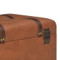 vidaXL Taburete de almacenamiento 40 cm marrón tostado cuero sintético vidaXL Taburete de almacenamiento 40 cm marrón tostado cuero sintético