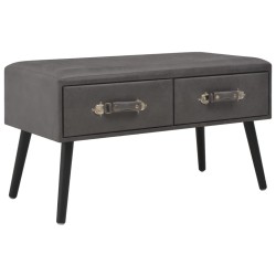vidaXL Mesa de centro de cuero sintético gris 80x40x46 cm 
