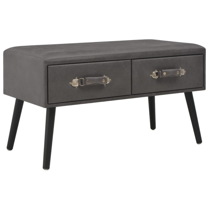 vidaXL Mesa de centro de cuero sintético gris 80x40x46 cm vidaXL Mesa de centro de cuero sintético gris 80x40x46 cm