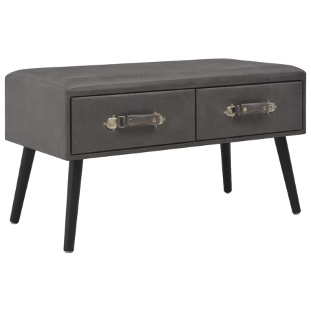 vidaXL Mesa de centro de cuero sintético gris 80x40x46 cm 