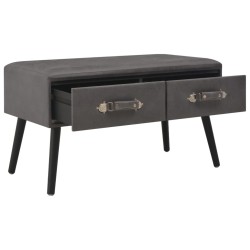 vidaXL Mesa de centro de cuero sintético gris 80x40x46 cm 
