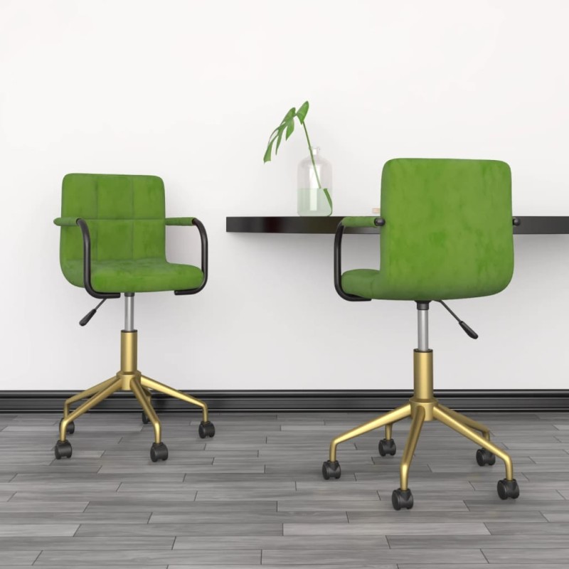 vidaXL Sillas de comedor giratorias 2 unidades terciopelo verde claro vidaXL Sillas de comedor giratorias 2 unidades terciopelo verde claro