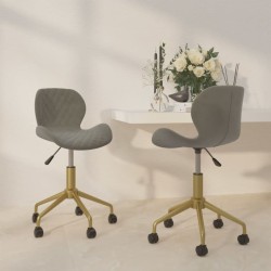 vidaXL Sillas de comedor giratorias 2 uds de terciopelo gris claro