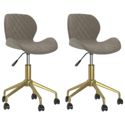 vidaXL Sillas de comedor giratorias 2 uds de terciopelo gris claro