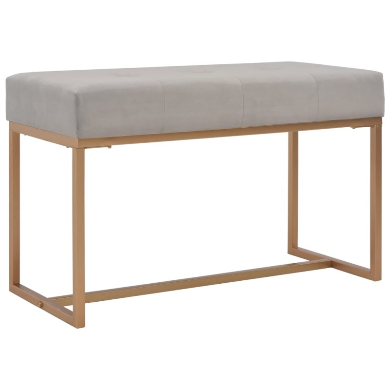 vidaXL Banco 80 cm terciopelo gris vidaXL Banco 80 cm terciopelo gris
